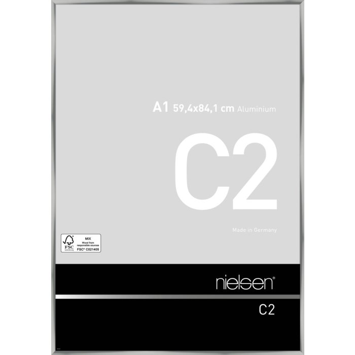 Aluminium lijst c2 zilver 60x84 cm