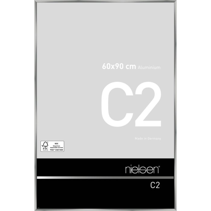 Aluminium lijst c2 zilver 60x90 cm