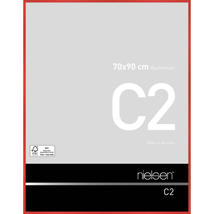 Aluminium lijst c2 tornado rood 70x90 cm