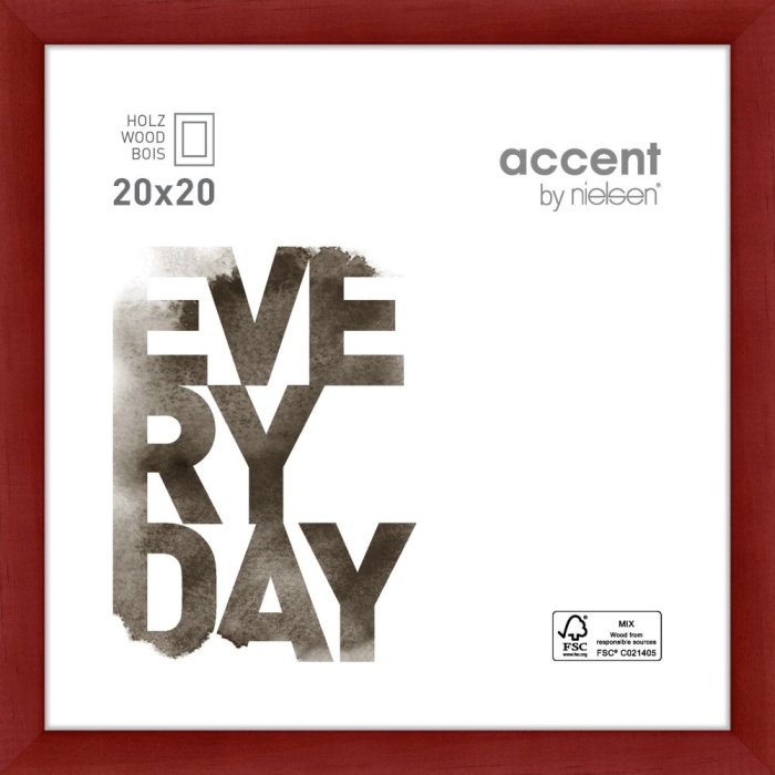 Zoom houten lijst 20x20 cm rood
