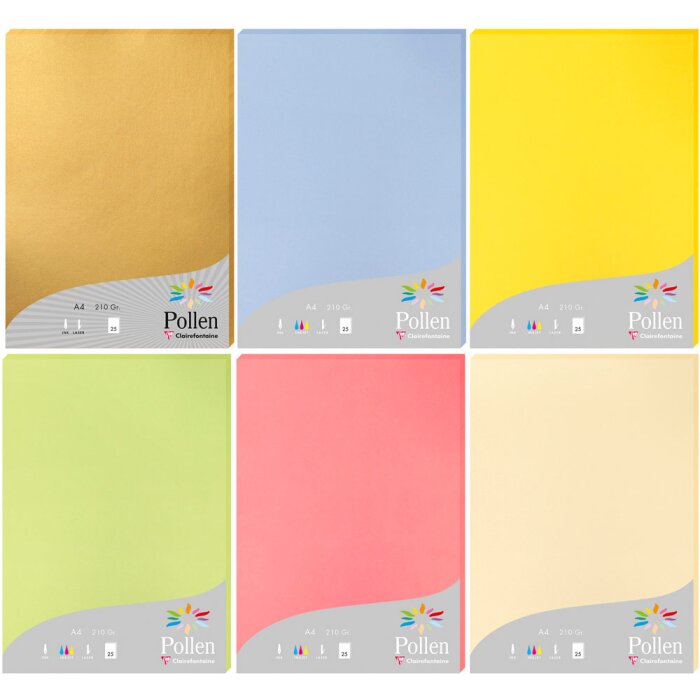 25 vellen papier Pollen, din a4, 210g