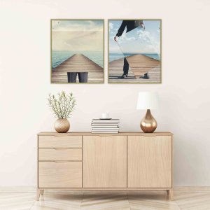 Aluminium lijst Klassiek contrast grijs 33x95 cm