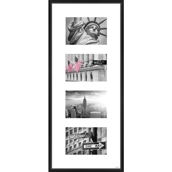 Nielsen Aluminium lijst Gallery Junior zwart 4 fotos 10x15 cm