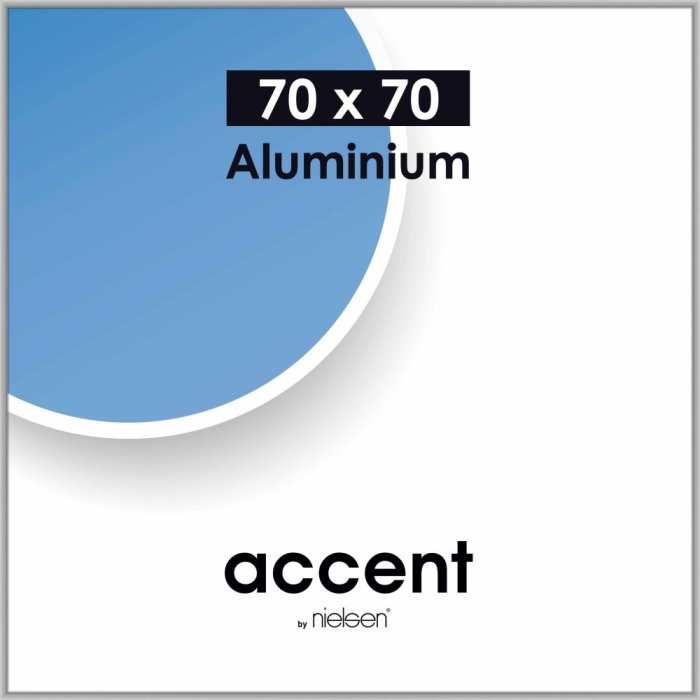 Accent Aluminium Fotolijst, 70x70 cm, Zilver mat