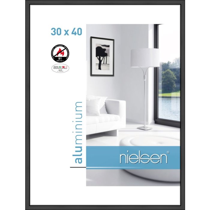 Nielsen Aluminium Fotolijst Classic-B1, 30x40 cm, mat zwart