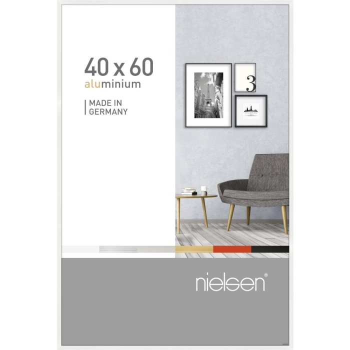 Aluminium lijst Pixel 40x60 cm wit glanzend