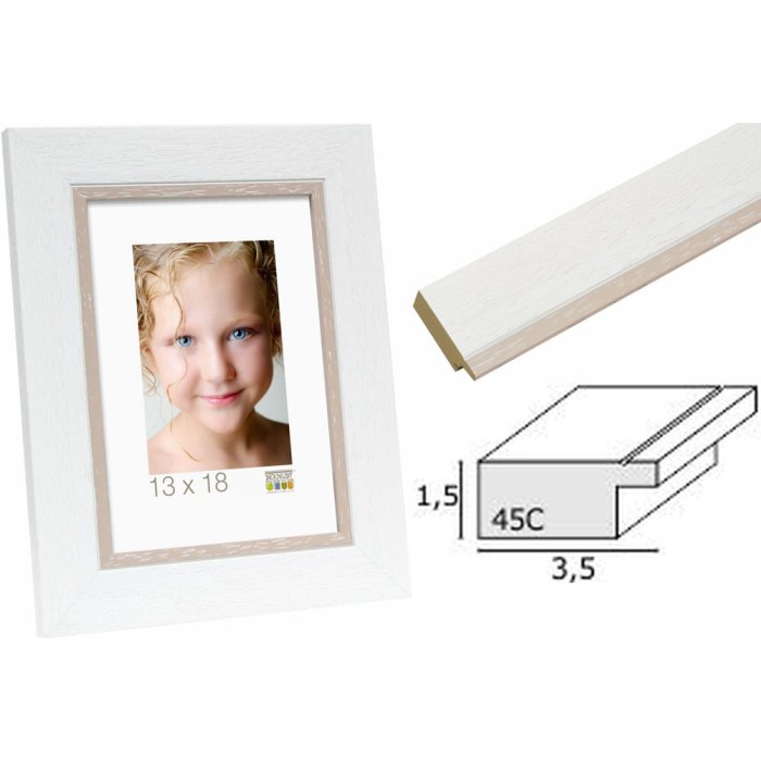Fotolijst wit plastic s45cf