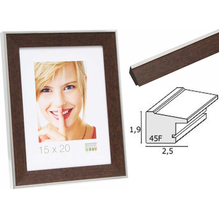 Fotolijst bruin plastic s45fe3