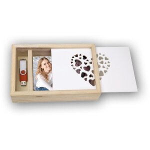 Love houten fotodoos usb + fotos 10x15 cm
