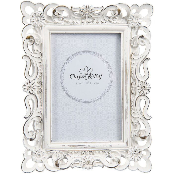 Fotolijst Clayre en Eef 2f0499 - 17x2x22 cm - 10x15 cm distressed wit