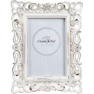 Fotolijst Clayre en Eef 2f0499 - 17x2x22 cm - 10x15 cm distressed wit