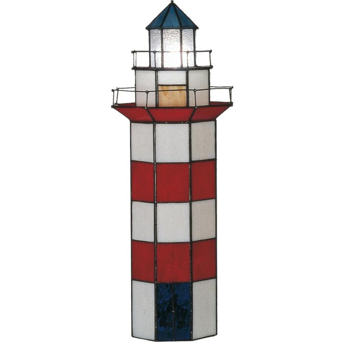 Lamp Tiffany Vuurtoren groot Clayre en Eef 5ll-1166 - 21x56 cm 2x e14 / max 25w rood
