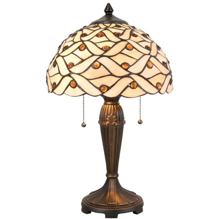 Tafellamp Tiffany Clayre en Eef 5ll-5181 - ø 30x50 cm / e27 / max.2x40 Watt multi