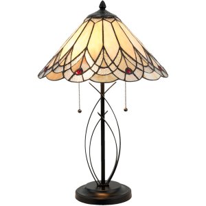 Tafellamp Tiffany Clayre en Eef 5ll-5186 - ø 40x60 cm - e27 - Max. 2x60 Watt multi