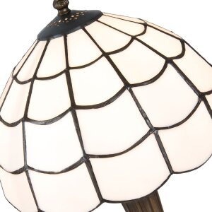 Tafellamp Tiffany Clayre en Eef 5ll-5936 - ø 25x43 cm - E27-max 1x40W wit
