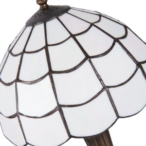 Tafellamp Tiffany Clayre en Eef 5ll-5936 - ø 25x43 cm - E27-max 1x40W wit