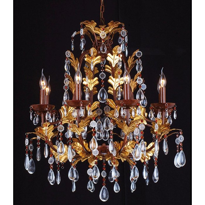 Kroonluchter Clayre en Eef 5ll-cr12 - 90-150 x ø 75 cm 8x E14-40w multi