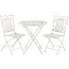 Tafel met 2 stoelen Clayre en Eef 5y0385 - ø 70x77 cm - 40x52x93 cm (2) distressed wit