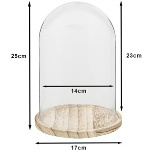 Glazen stolp Clayre en Eef 6gl2169 - ø 17x25 cm transparant