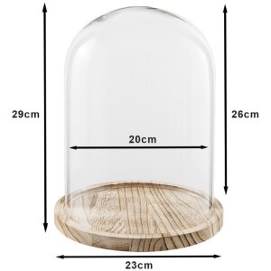 Glazen stolp Clayre en Eef 6gl2171 - ø 23x29 cm transparant