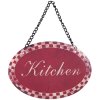 Hanger Tekstbordje Clayre en Eef 6y2530 - 12x8 cm rood