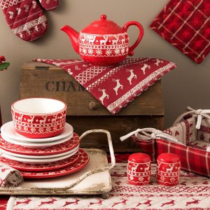 Broodmand Clayre en Eef noc47 - 35x35x8 cm rood