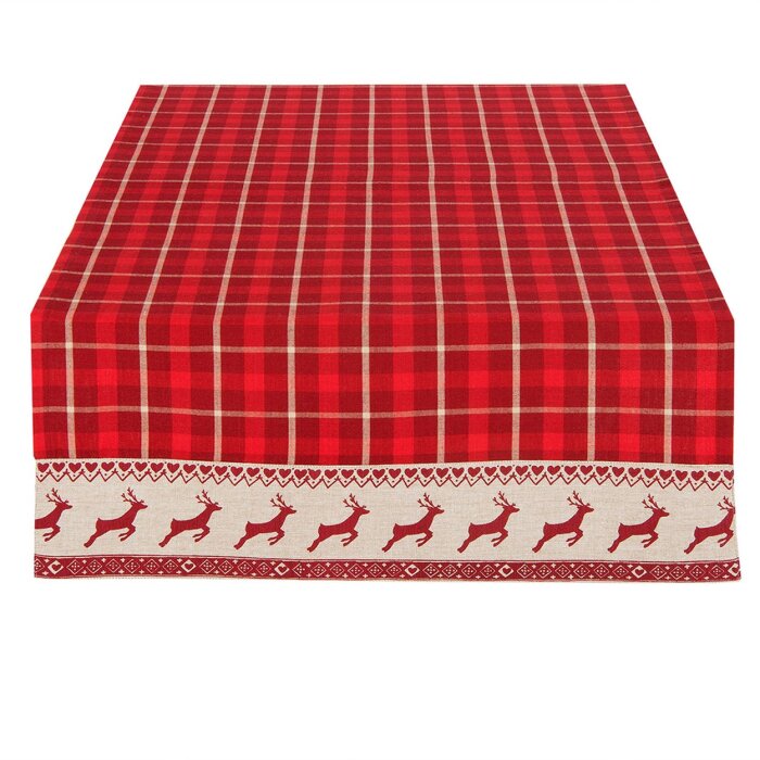 Tafelloper Clayre & Eef NOC64 - 50x140 cm rood