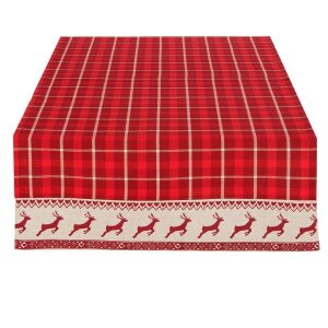 Tafelloper Clayre & Eef NOC64 - 50x140 cm rood