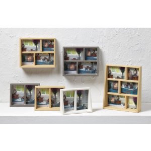 Galeriekader Rustiek 3 fotos 10x15 cm en 10x10 cm - wit