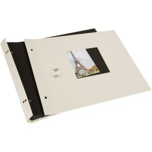 Schroefalbum Bella Vista zandgrijs 30x25 cm zwarte paginas