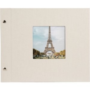 Schroefalbum Bella Vista zandgrijs 30x25 cm witte paginas
