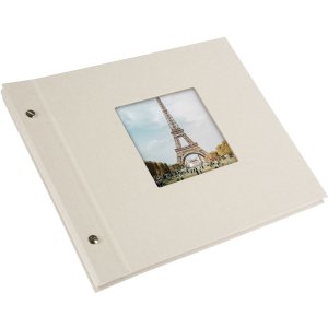 Schroefalbum Bella Vista zandgrijs 30x25 cm witte paginas