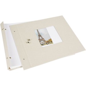 Schroefalbum Bella Vista zandgrijs 30x25 cm witte paginas