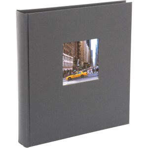 Fotoalbum Bella Vista grijs 30x31 cm zwarte paginas