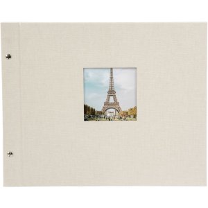 Schroefalbum Bella Vista zandgrijs 39x31 cm zwarte paginas