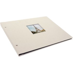 Schroefalbum Bella Vista zandgrijs 39x31 cm zwarte paginas