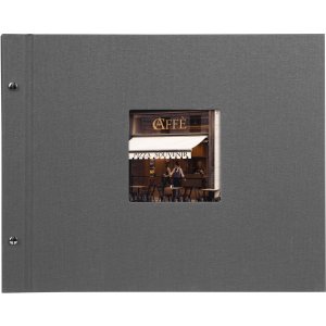 Schroefalbum Bella Vista grijs 39x31 cm witte paginas