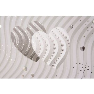 Gastenspiraalalbum Zilver Harten 29 x 23 cm