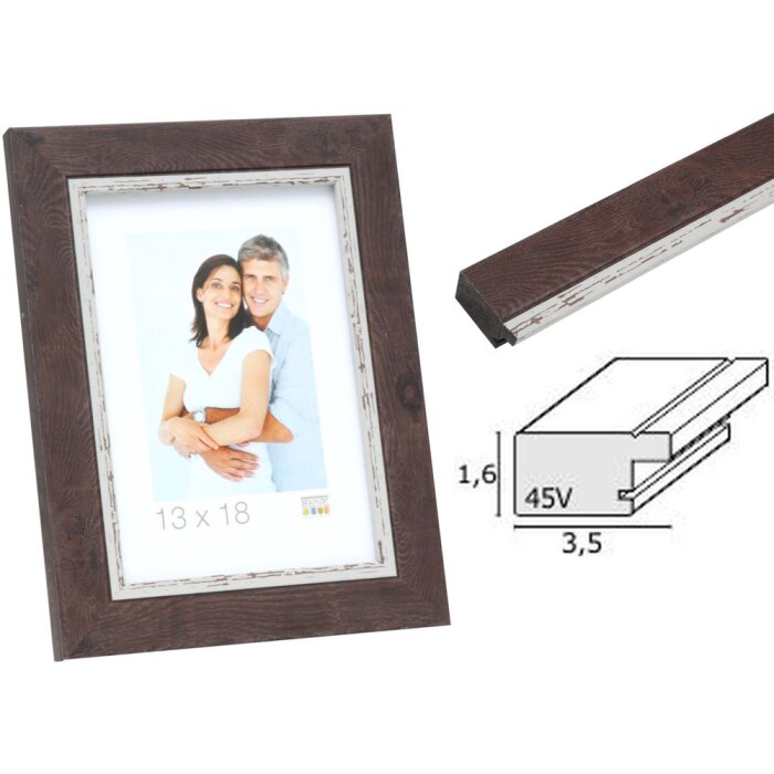 Fotolijst bruin plastic s45vy2