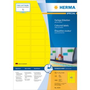 Herma speciale gekleurde etiketten a4, 45,7 x 21,2 mm,...