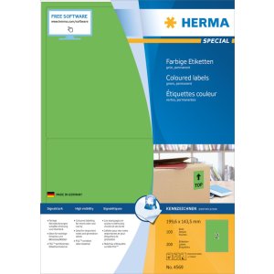 Herma speciale gekleurde etiketten a4, 199,6 x 143,5 mm,...
