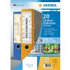 Herma home verwijderbare dossieretiketten a4, 192 x 61 mm, wit, ondoorzichtig, voor brede dossiers (kort)