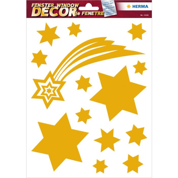 Herma decor Raamsticker Sterren Goud