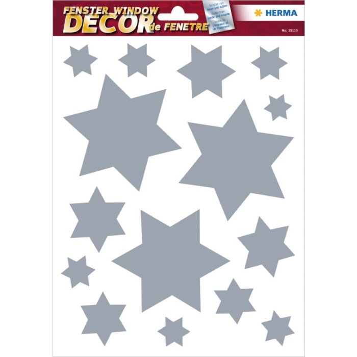 Herma decor Raamsticker Sterren Zilver