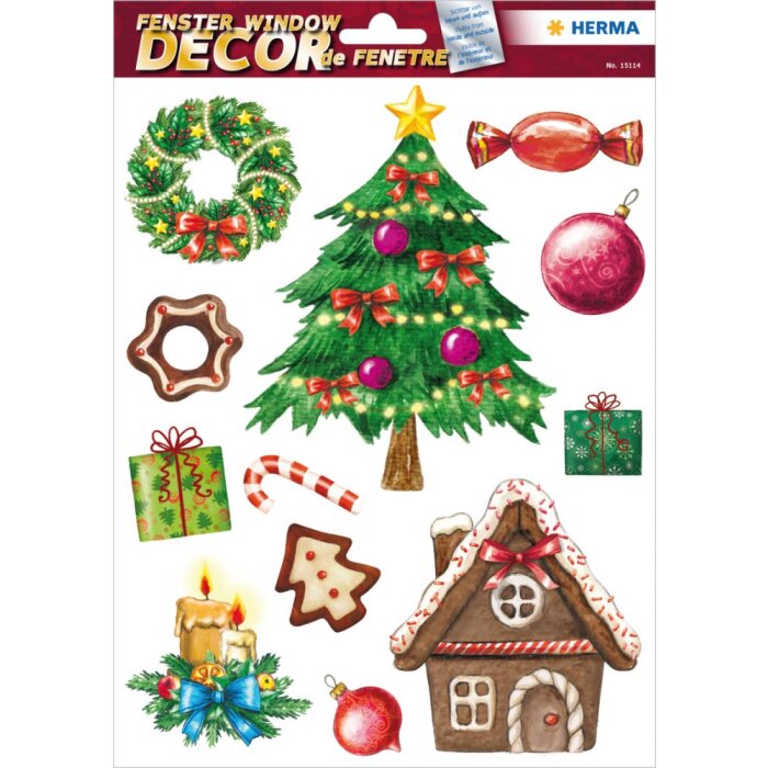 Herma decor Raamsticker Kersttijd
