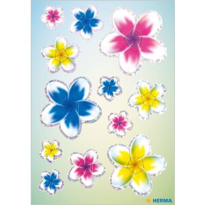 Herma magische sticker zomerbloemen met 3d vleugeleffect