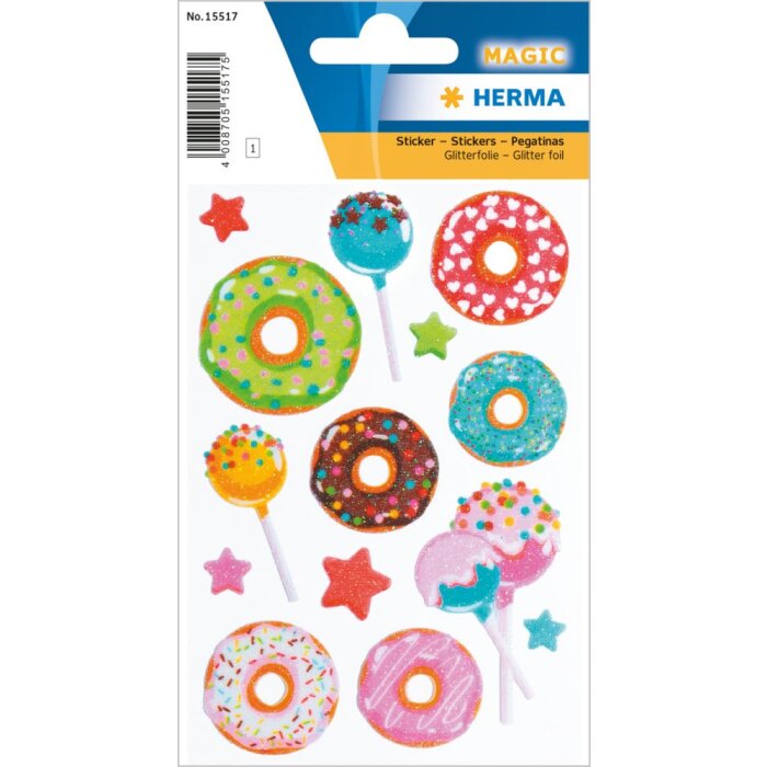 Herma magische Sticker snoepjes met glinsterende glitter