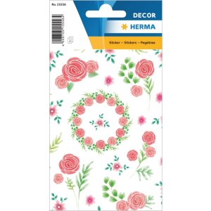 Herma decor Bloemen Sticker Mooie Roos, glimmend