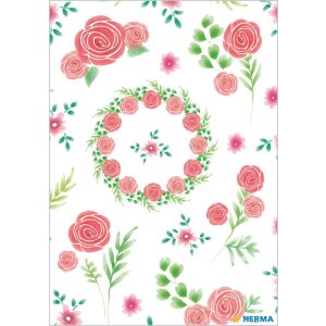 Herma decor Bloemen Sticker Mooie Roos, glimmend