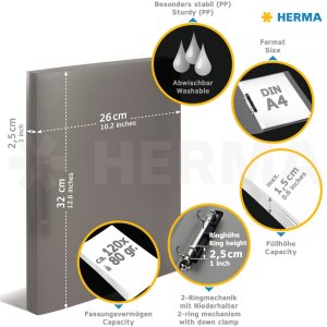 Herma Ringband a4 doorschijnend wit